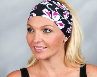 Black Headband Running Headband Extra Wide Workout Headband Fitness Headband Boho Headband Fashion Headband Women Head Wrap Turban Headband