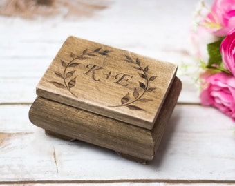 Rustic Wedding Ring Box Rustic Moss Personalized Bearer Personalized Sign Ring Holder His and Hers Wedding