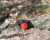 Fire agate wedding ring