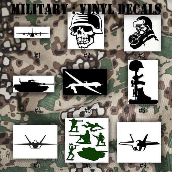 MILITARY vinyl decals 1-9 Army Air Force by CreativeStudio805