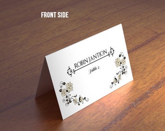 Printable Wedding Place Cards Template by WeddingTemplateStock