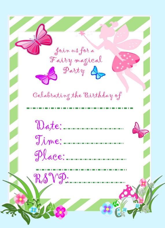 Fairy Party Invitations Free Printable 4