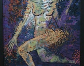 FLYING UP 55" oil on canvas, nude art, wall decor, original painting by Nguyen Ly Phuong Ngoc