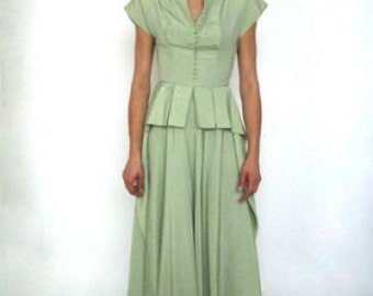 1940'S Silk Taffeta Dress