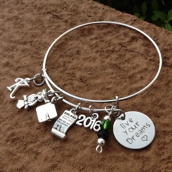 Custom Graduation Charm Bracelet Custom by KeyStarDesigns on Etsy