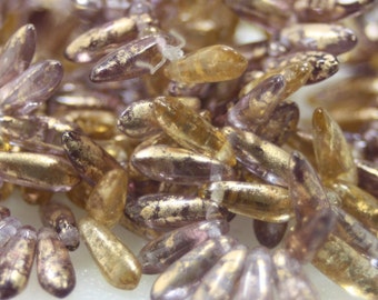 Czech Glass Dagger Beads, 11x3mm, 50 Beads