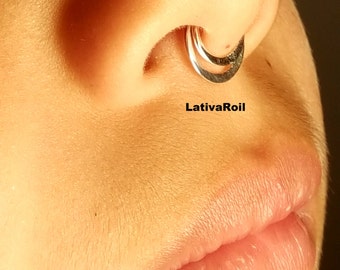 Gold Septum ring,Gold nose ring ,22g,20g,18g,16g,14g,Yellow gold filled,Rose gold filled ,Sterling silver,Gold 14kt,Gold 9kt,Hendcrafted