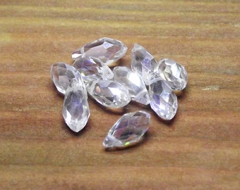 Sparkling Crystal 6mm x 12mm Teardrop Beads In A Package of 10