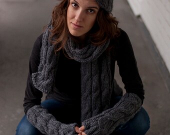Fingerless Gloves in Dark Gray / Arm Warmers / Fingerless Mittens