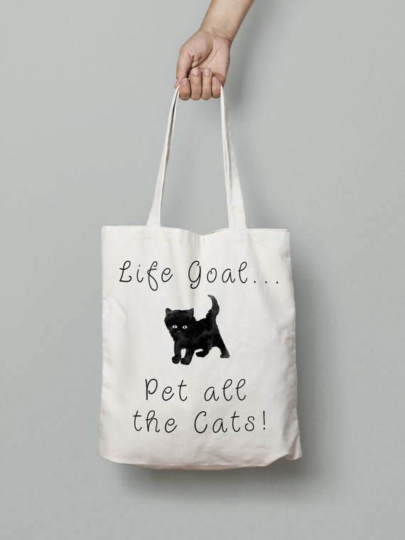 Pet all the cats tote bag funny cat tote bag canvas tote bag