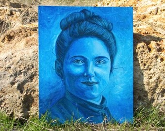 St Therese Little Flower Therese Martin portrait - original handmade french art !