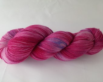 Superwash sock yarn with nylon hand dyed