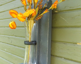 Wall Vase Sconce Rustic Wood Flower Wall Vase Sconce Rustic Wood Flower