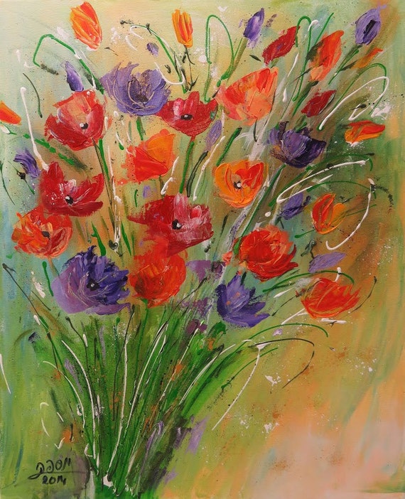 Abstract Painting Flowers Painting Beautiful & Colorful