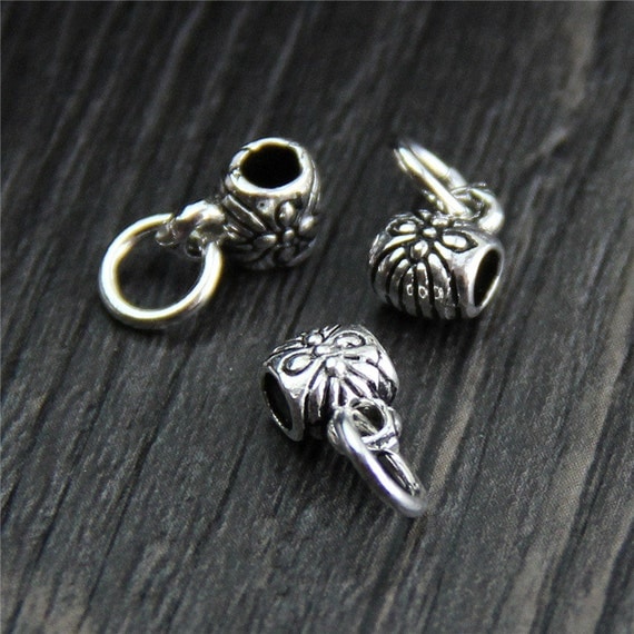 Sterling Silver Flower Bail CharmFlower bail by MyMagicSilver