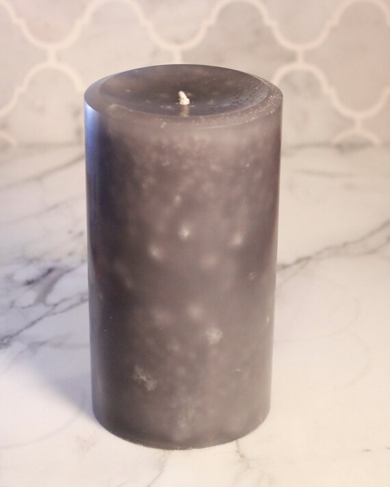 Grey Pillar Candle by MichelleLeanneCandle on Etsy
