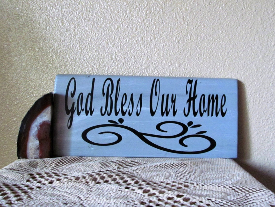 God Bless Our Home Inspirational declaration Christian Decor