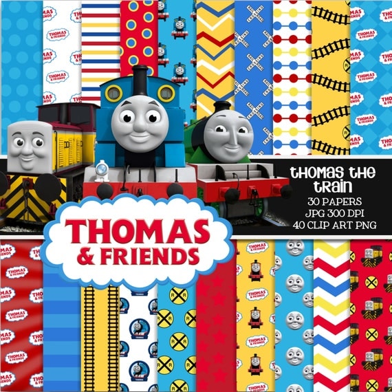 Thomas the Train Digital Paper Pack 30 Papers by KBKreations209