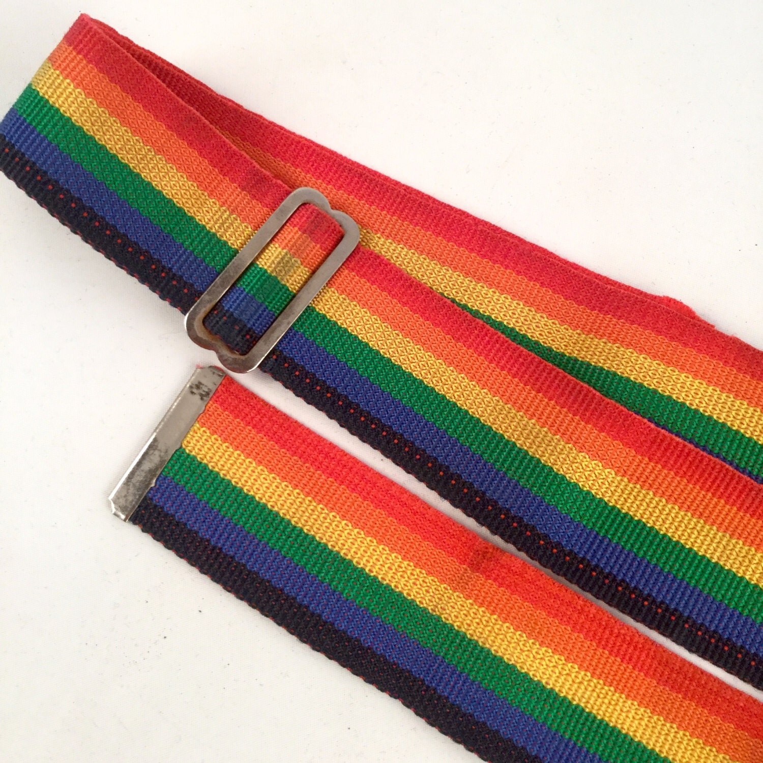 Rainbow Luggage Strap Identification Name ID Card Silver