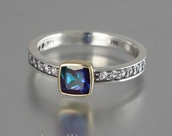 DAPHNE silver &14k gold ring with Alexandrite