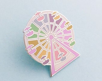 Pastel Rainbow Ferris Wheel Enamel Pin Badge, Lapel Pin, Tie Pin