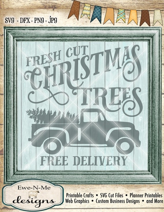 Download Christmas Tree SVG Old Truck SVG truck with christmas tree