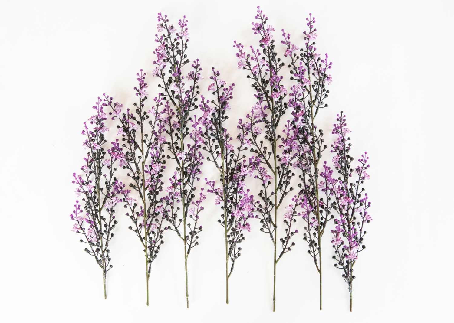 3 Stems of Purple and Black Floral DIY Bouquet Filler