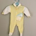 Vintage 80s Carters Newborn Giraffe and Bear Terrycloth Footed Pajamas Sleeper