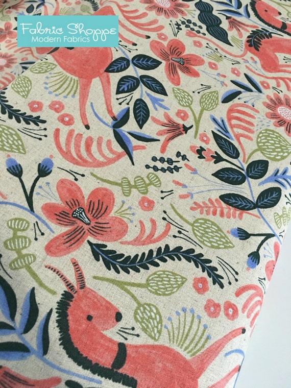 Rifle Paper Co Fabric SALE Canvas Linen fabric Cotton and