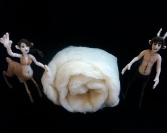 4oz White Wool Batt- Organic Core 'Eco-Wool' for Needle Felting & Crafts