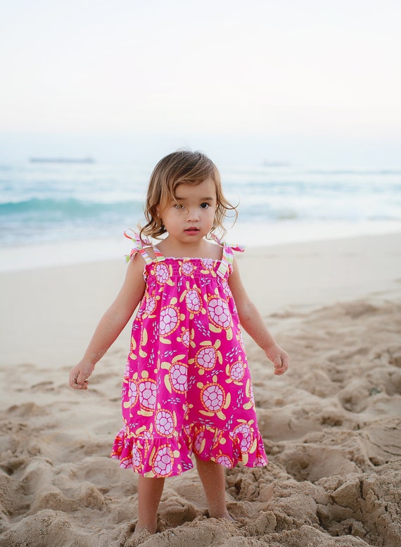 Items similar to Girls Beach Dress - Sea Turtle Dress - Hawaii Dress on ...