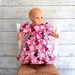 Fairy Princess Flannel Nightgown with Sparkly Slippers, 15 inch Doll Clothes, Bitty Pink Nightgown,