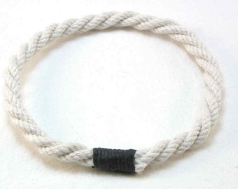 white cotton rope grommet bracelets with black whipping soft bracelets rope jewelry soft bangle beach fashion 1812