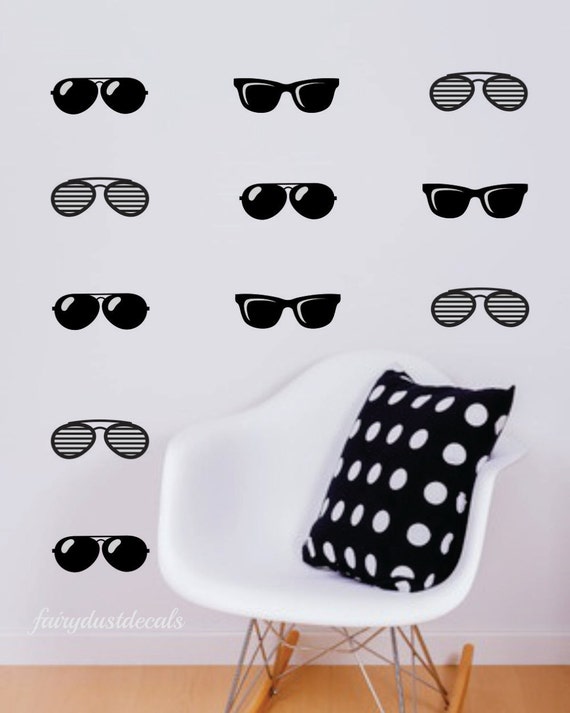 Sunglasses decal vinyl wall decal aviator sunglasses