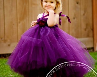 Perfectly Plum Flower Girl Tutu Dress