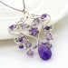 Sterling silver amethyst necklace, oxidized silver wire wrapped jewelry, handmade jewelry, amethyst pendant