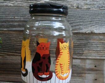 Vintage 1970s Gallon Sun Tea Jug / Cats / Picnic Jug / Party Jug / Tea Jar