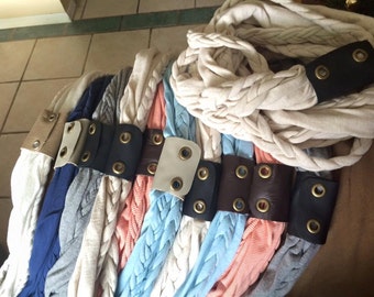 SALE!! Show Inventory Leather Wrapped Braided Infinity Scarf