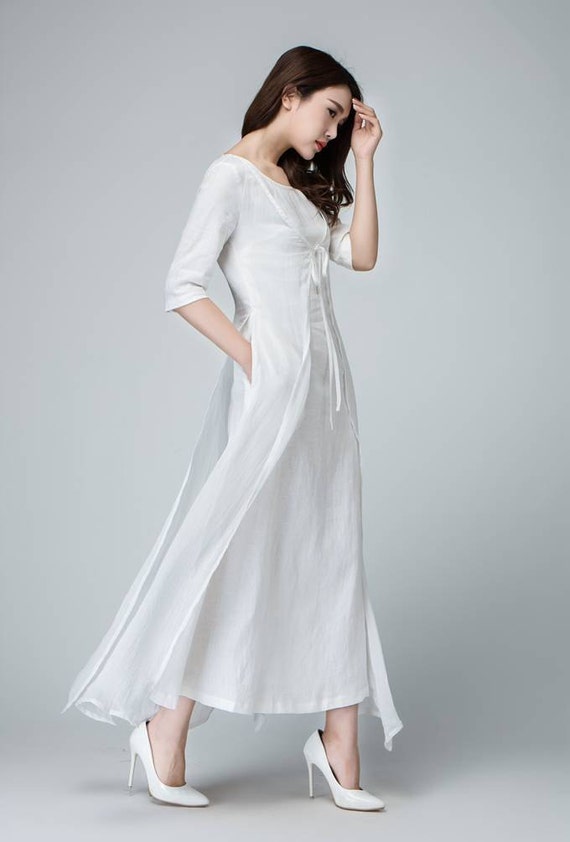 White maxi dress white party dress womens dresses long