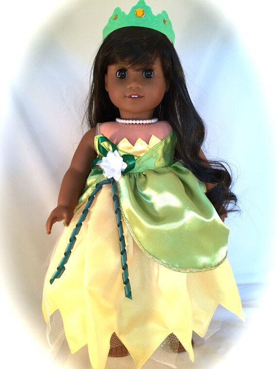 American Girl Doll dressed in Princess Tiana styled Wedding