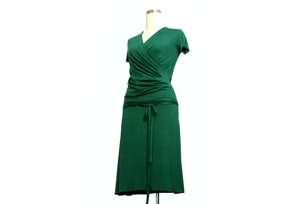 Womens wrap dress with short 3/4 or long sleeves Womens