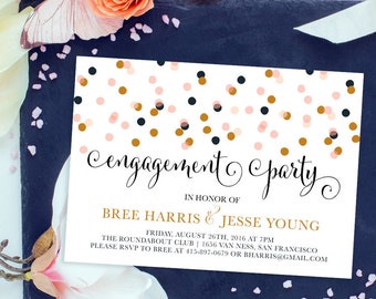Modern engagement invitation / engagement party invitations / engagement party invite / printable invitations / printed invitations
