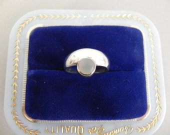 Vintage Sterling Ring Moon Drop Ring - on sale