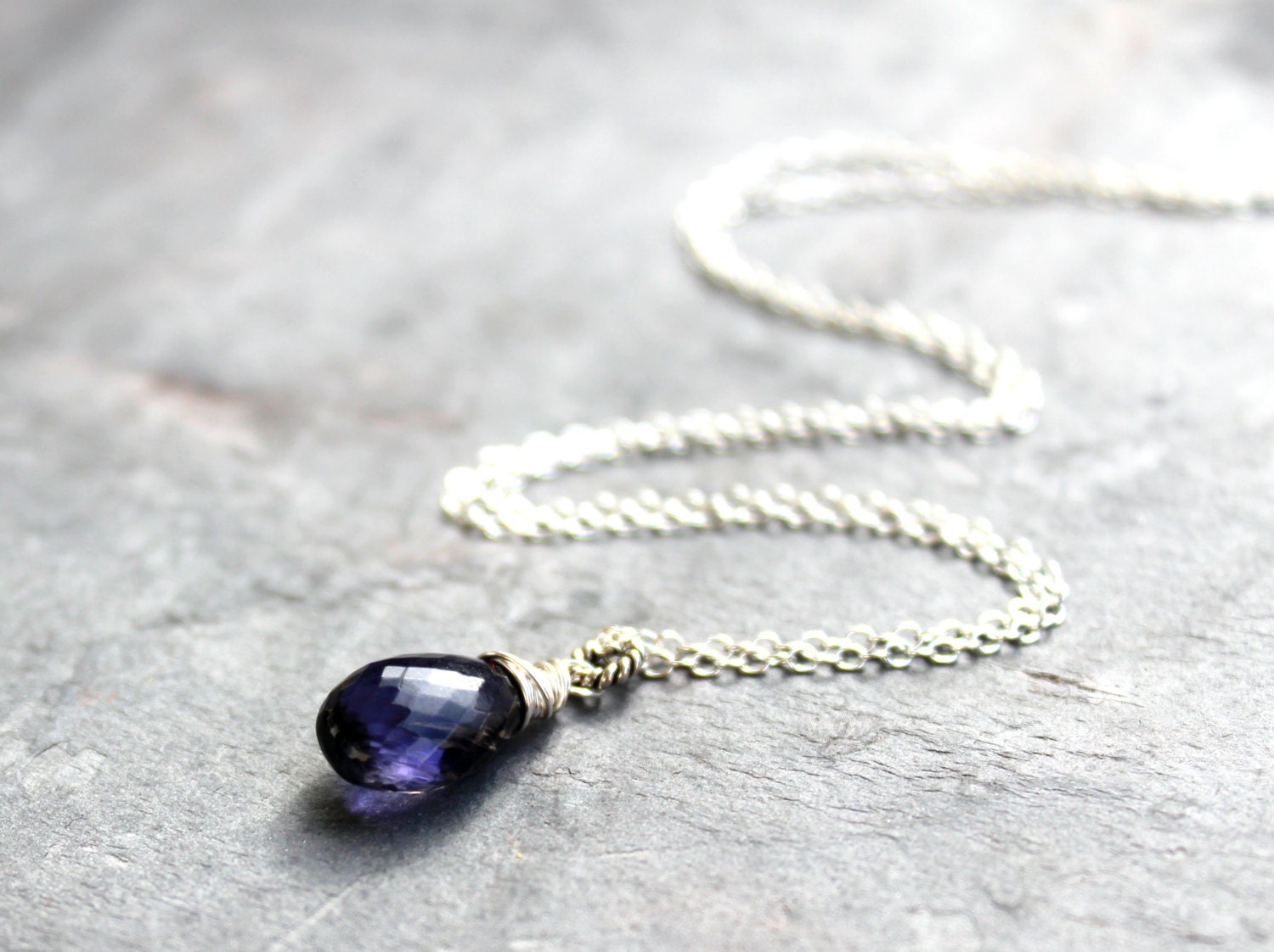 Iolite Jewelry Iolite Necklace Focal Teardrop Blue stone