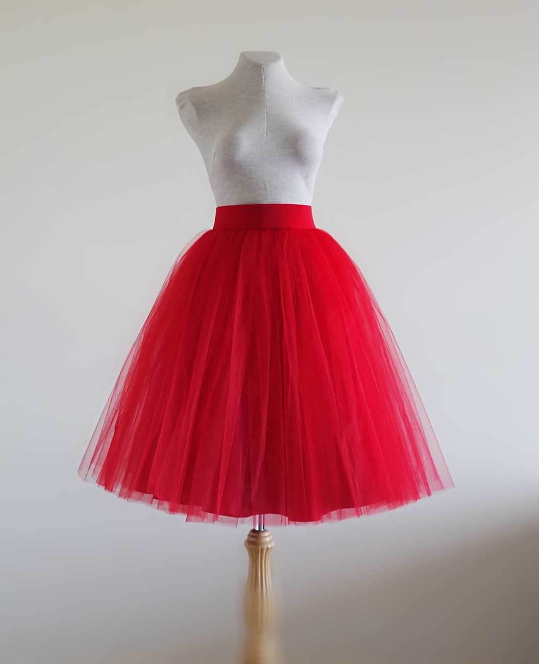 Red Tulle Skirt Tulle Skirtwomen Tulle Skirt Tutu Skirt 7727