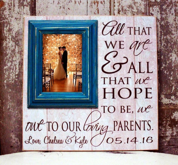 Items similar to Parent of The Bride Gift Picture Frame, Wedding Gift