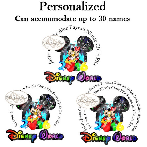 Disney Iron On Transfer PERSONALIZED Matching Diy Family