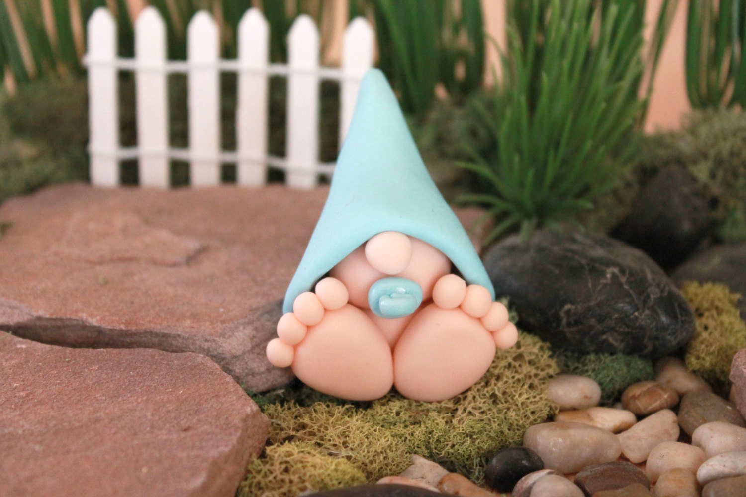 Gnome Garden Etsy Polymer Clay Baby Gnome Miniature Mini Fairy Garden