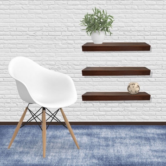 Modern Floating Shelf ebony stained by SoundSideCarpentry on Etsy