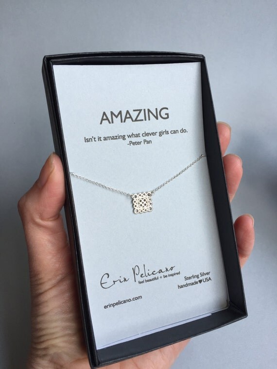 Birthday Gift for Her. Thank You Necklace Gift. by erinpelicano